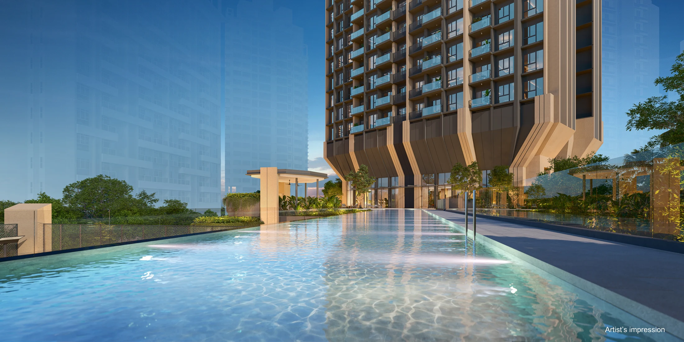 Artist’s impression of the 50-metre lap pool at The Serra Residences